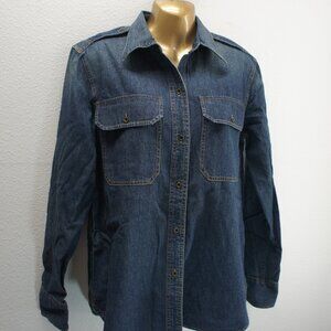 LRL lauren jean co denim shirt size M